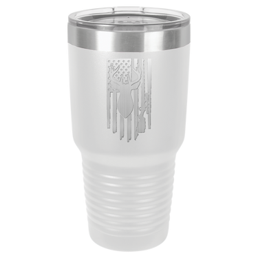 Deer-Gun-Flag Design Tumbler